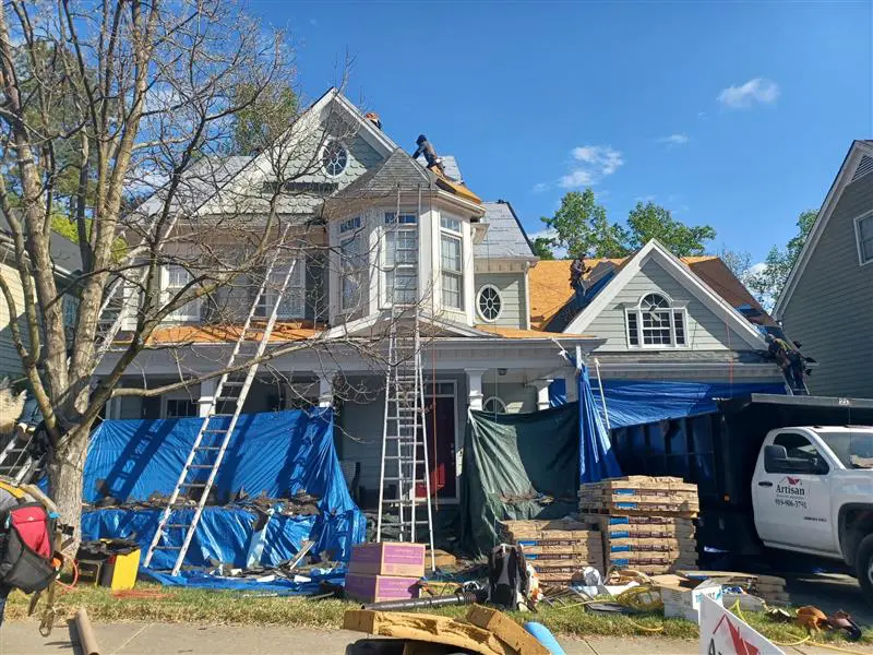 Roof Replacement Cary NC with new roof decking