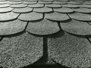Luxury roof shingle close up - scallop shingles