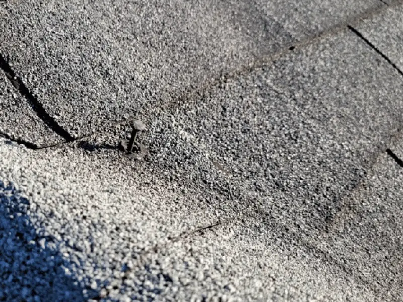Roof nail pop showing through shingle