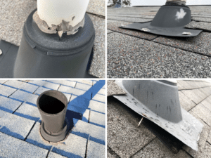 Failed leaking roof boots
