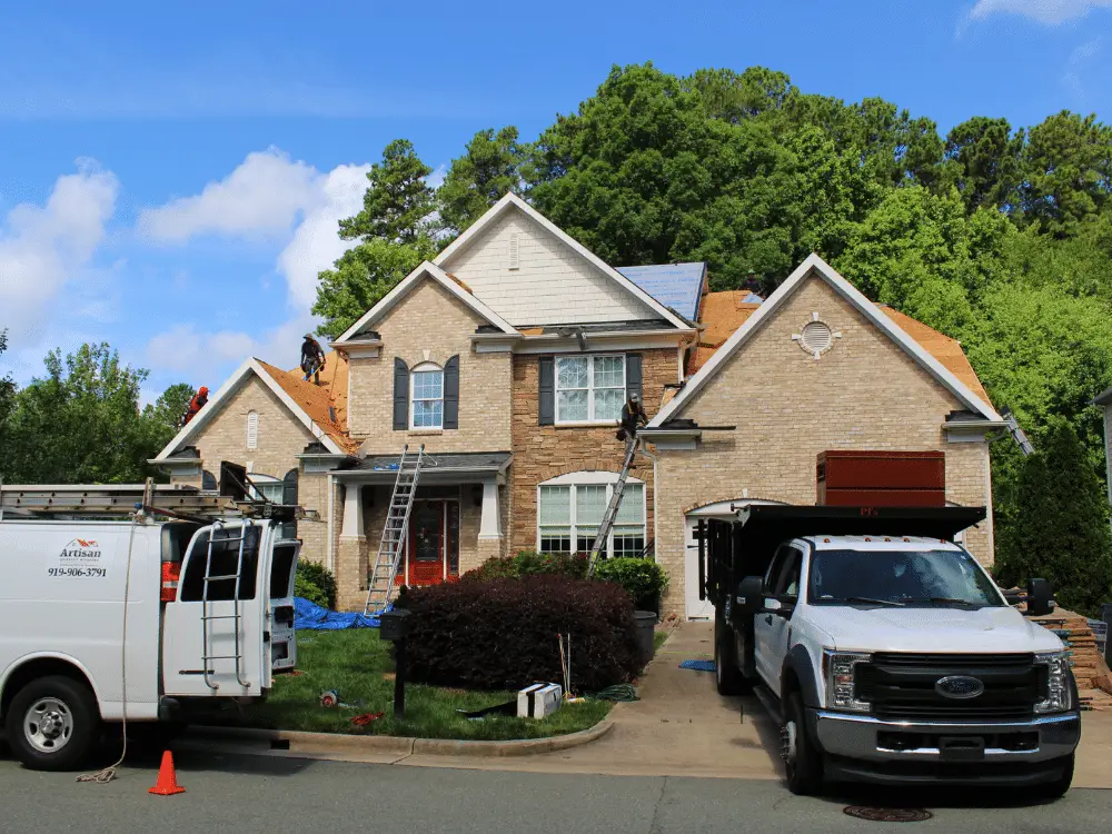 Jobsite during roof replacement