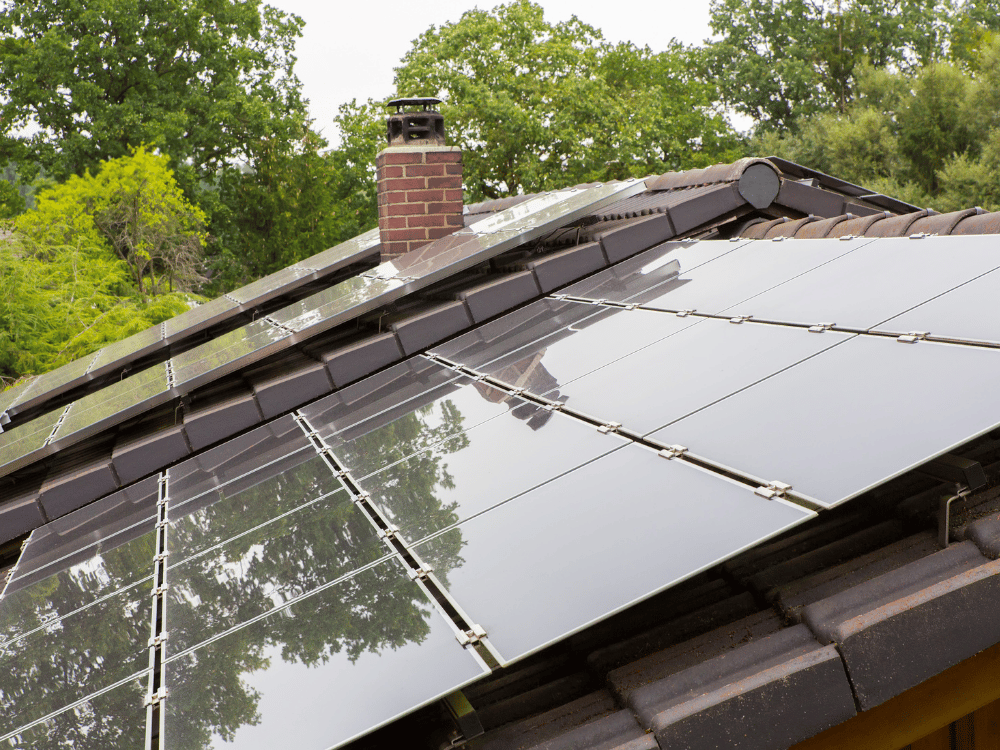 Solar panels on metal or tile roof