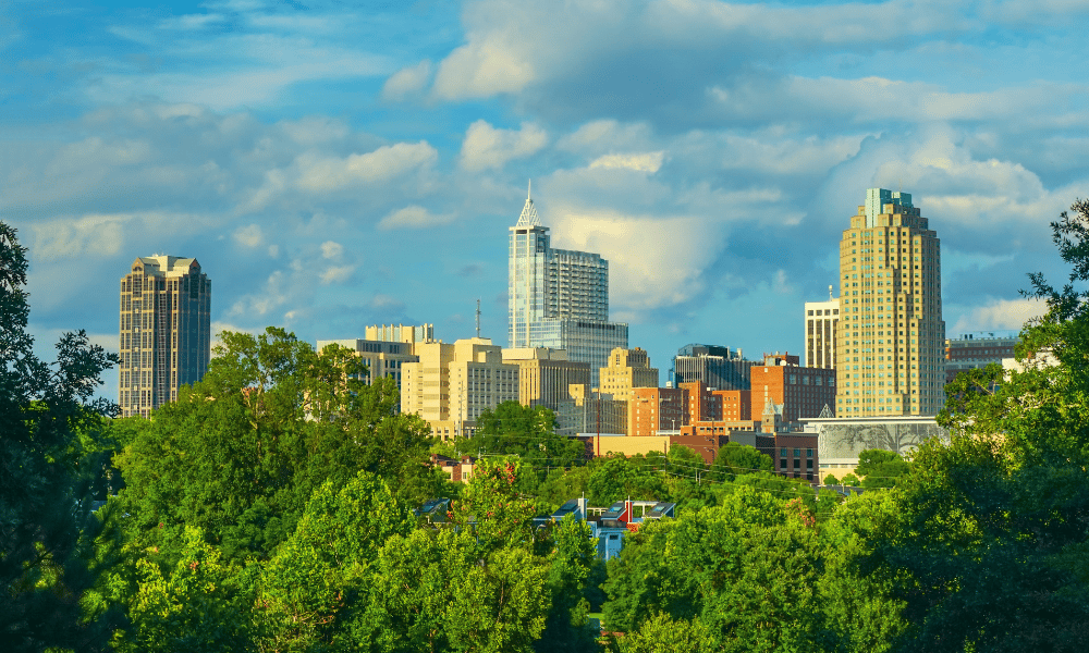 Downtown Raleigh View-summer heat in raleigh