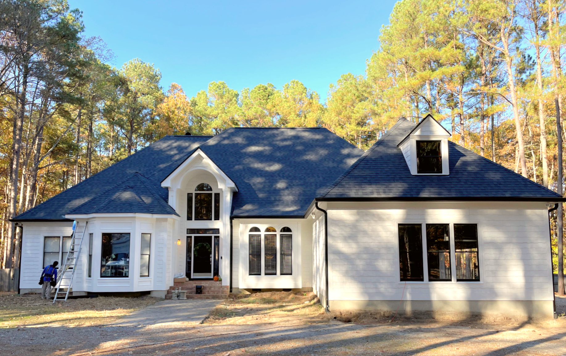 New roof gutters painting - Artisan Quality Roofing Roof job completed in the Raleigh area