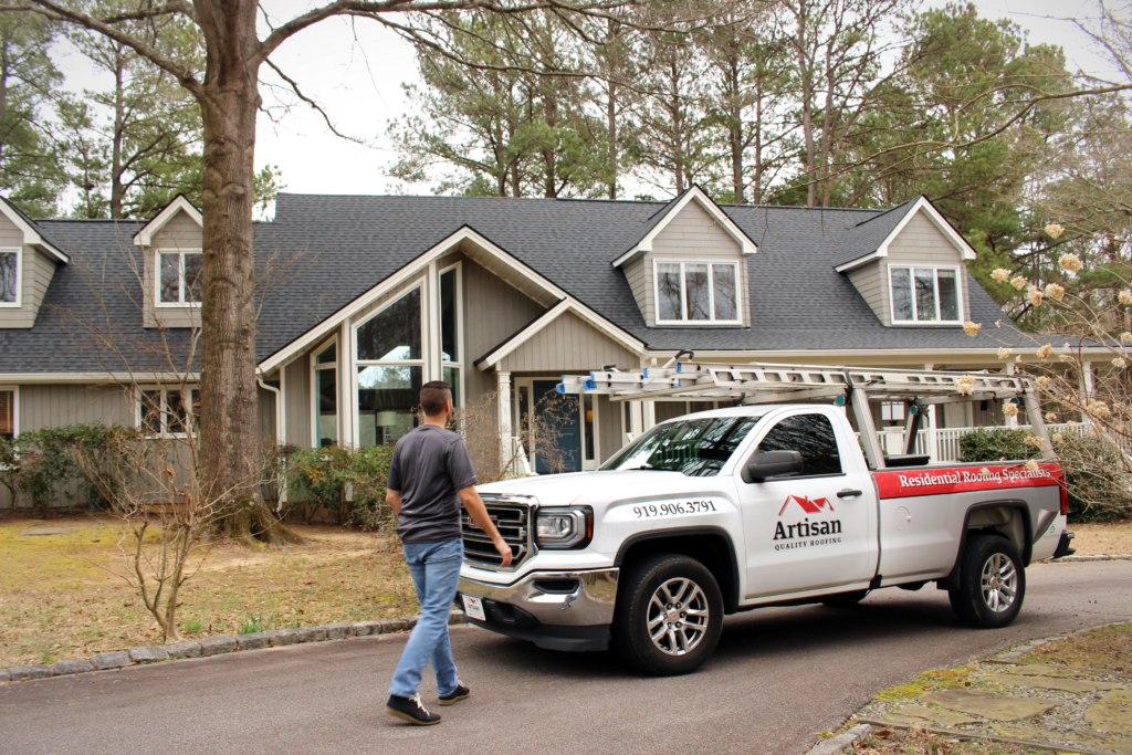Roof Inspection Appointment - Artisan Quality Roofing Best Roofing Contractor Raleigh NC Area completing an expert roof inspection